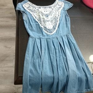A blue dress